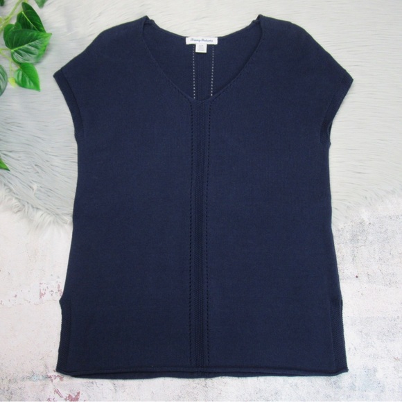 TOMMY BAHAMA V-Neck Cotton Knit Tunic Short Sleeve Top Women’s Size Small - Picture 3 of 9